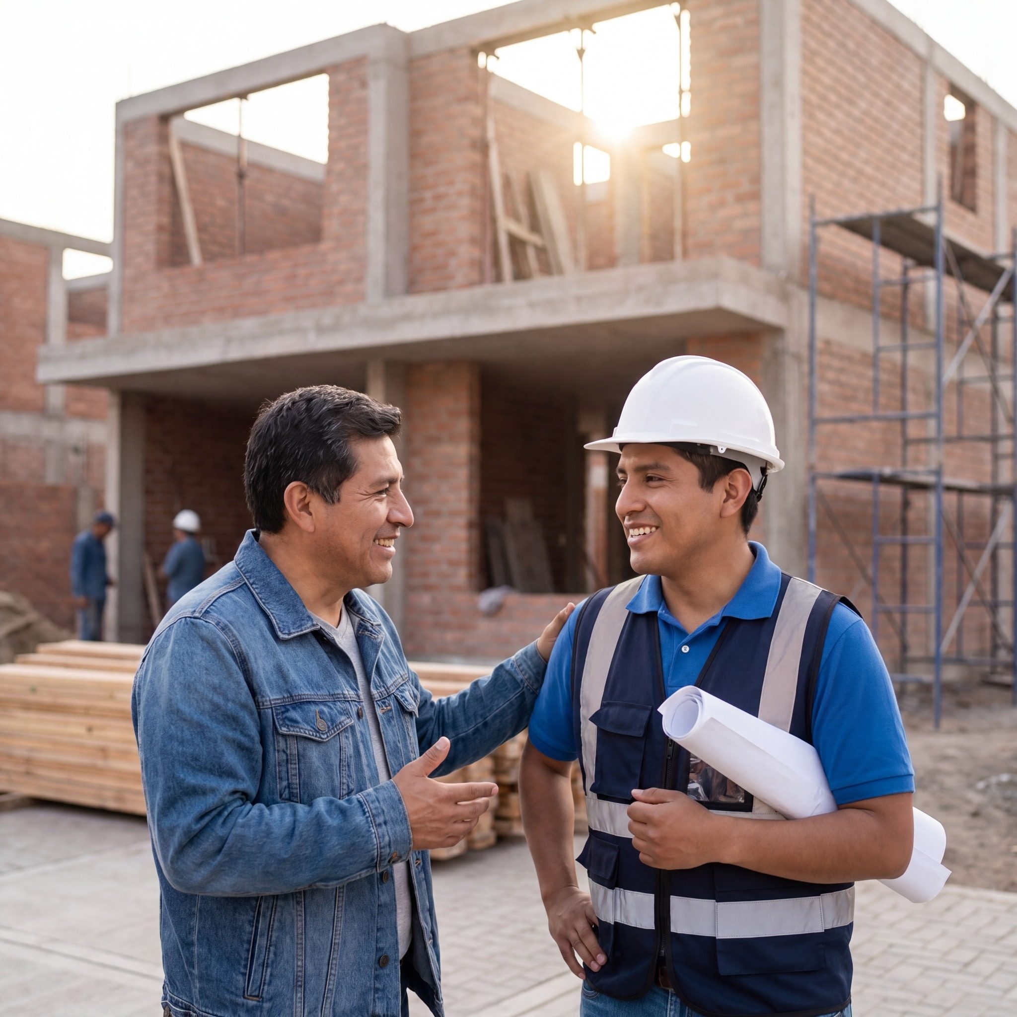 Propietario recibiendo apoyo profesional en obra